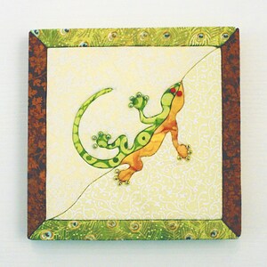 Gecko patchwork painting