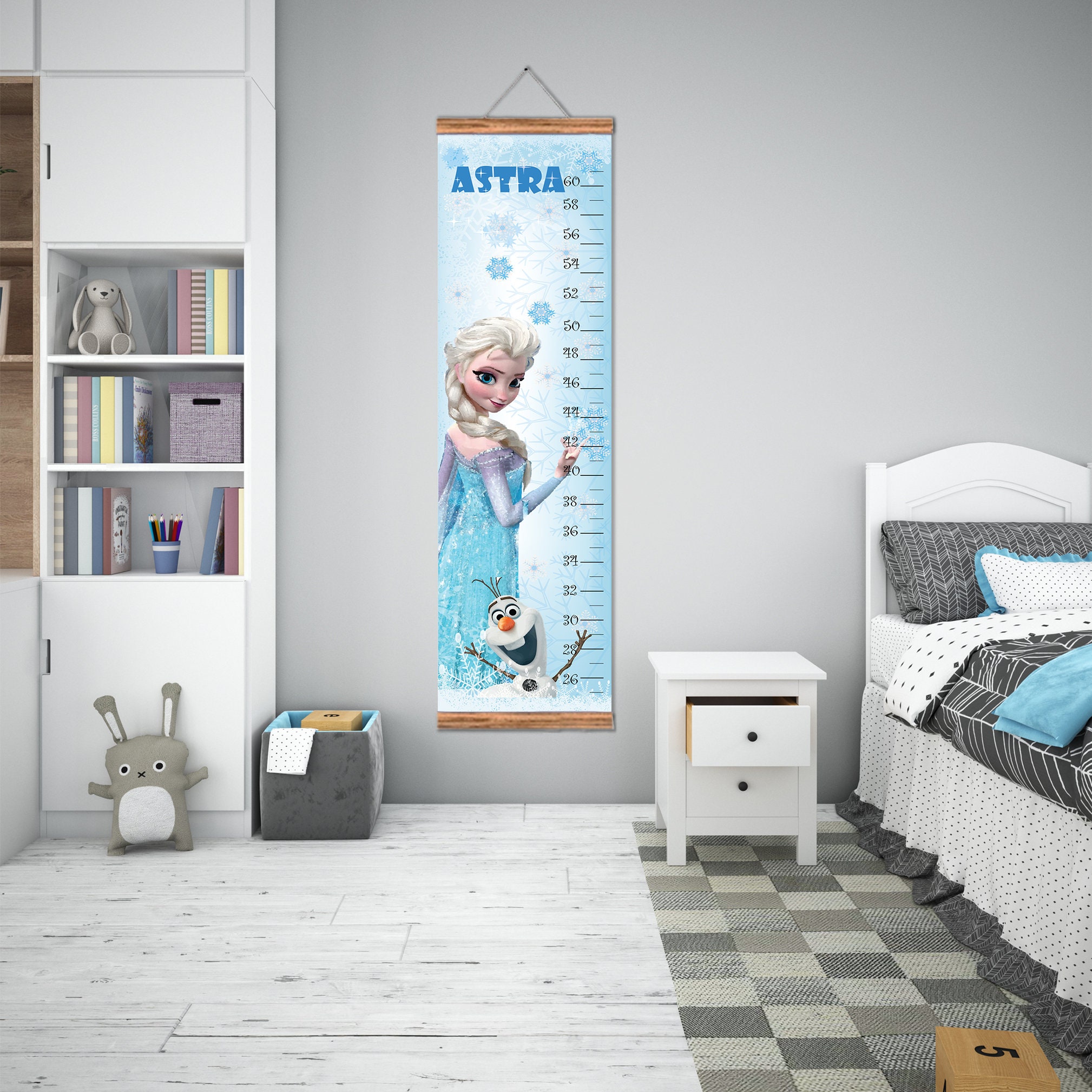Frozen Elsa Height chart Growth Chart canvas boys room Etsy
