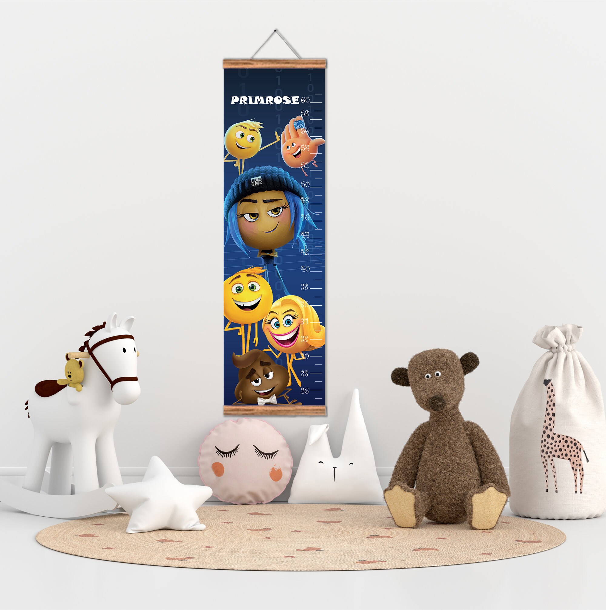 Emoji Height chart Growth Chart canvas boys room girls Etsy