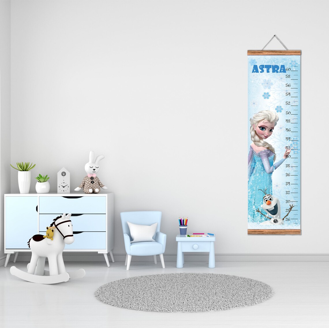 Frozen Elsa Height chart Growth Chart canvas boys room Etsy