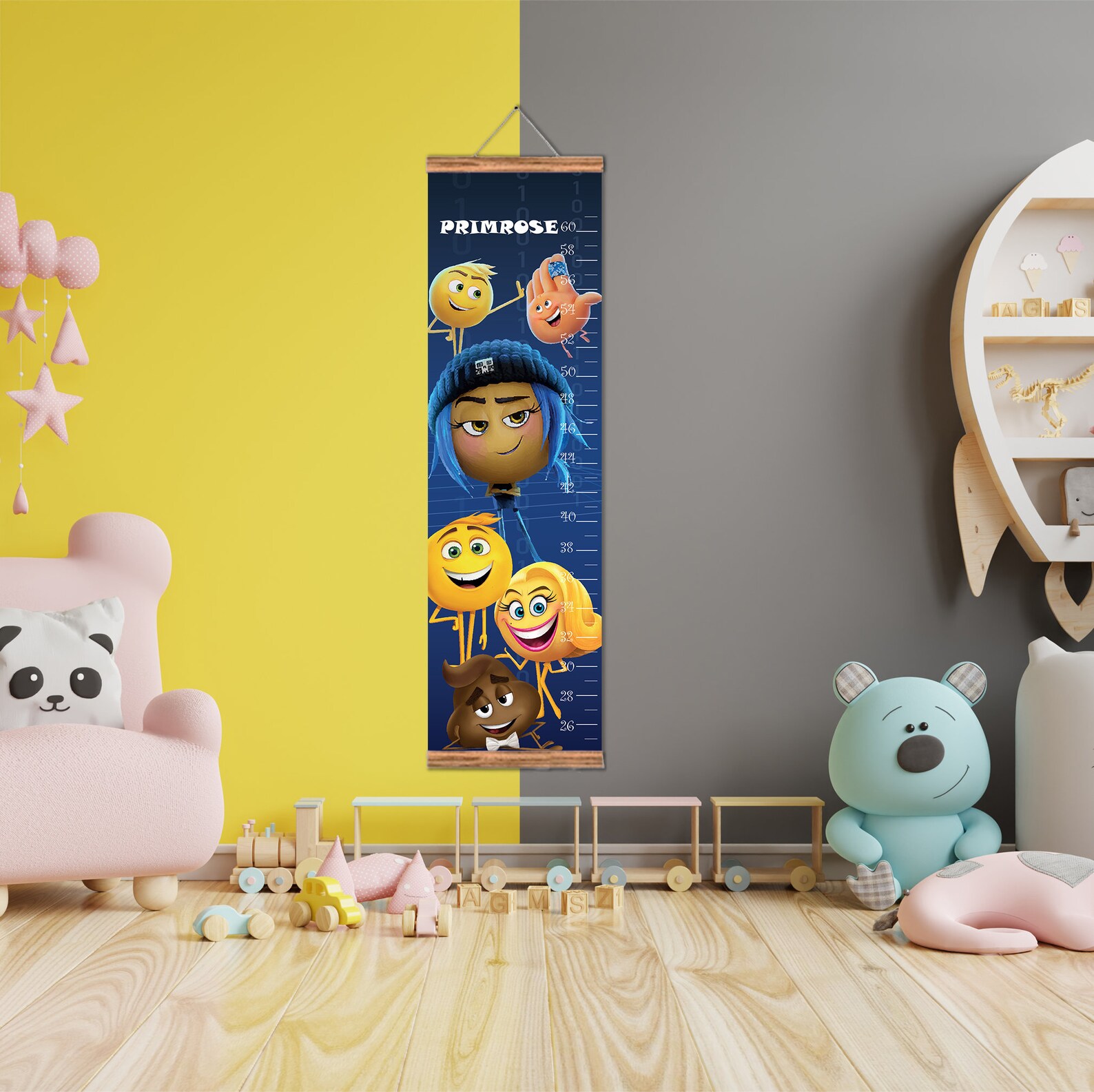 Emoji Height chart Growth Chart canvas boys room girls Etsy