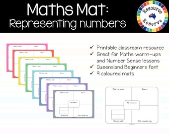 Math Mat: Representing Numbers [homeschool, distance learning, printabe, PDF online digital resource]