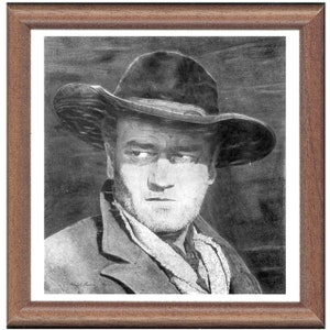 John Wayne from &#39;The Searchers&#39; - Pencil portrait print
