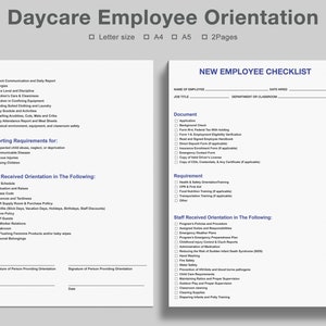 Daycare Employee OrientationDaycare FormsDaycare | Etsy