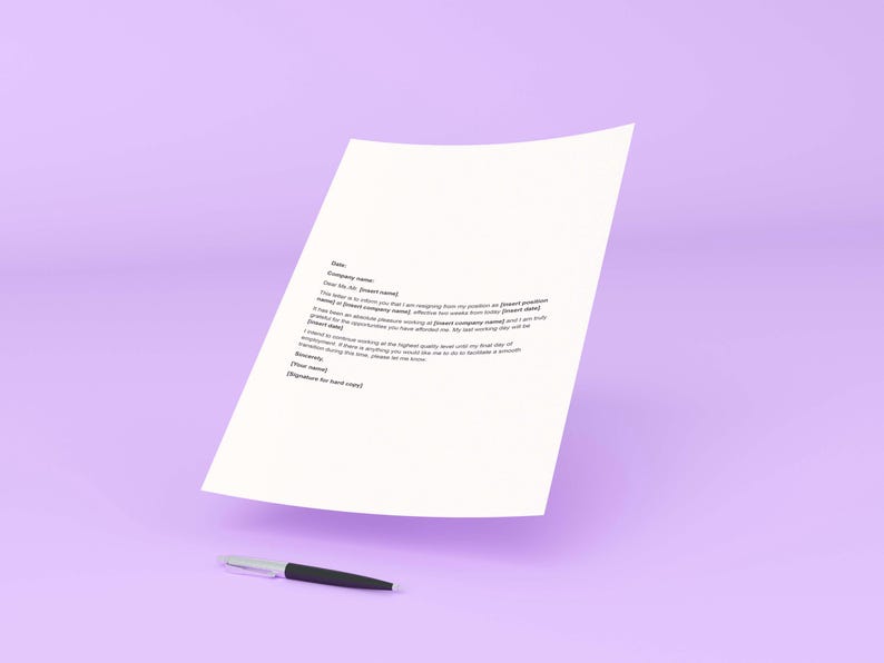 May include: A white sheet of paper with a written letter, and a black and silver pen on a light purple background. The letter is a formal document, likely a cover letter or business correspondence.