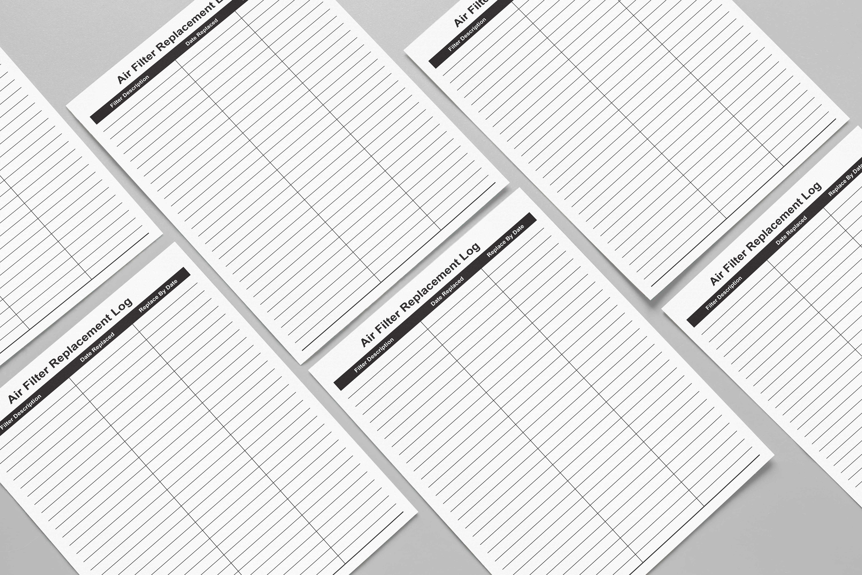 Filter Replacement Log,air Filter Log,air Filter Planner,ac Filter Log