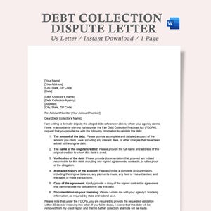 carta de validación de deuda, carta de disputa de cobro de deuda, carta de cobro de deuda, plantilla de carta de validación de deuda, carta modelo de validación de deuda