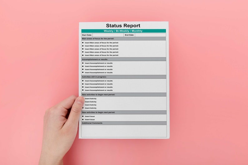 Status Update Template,project Status Report Template,status Report ...