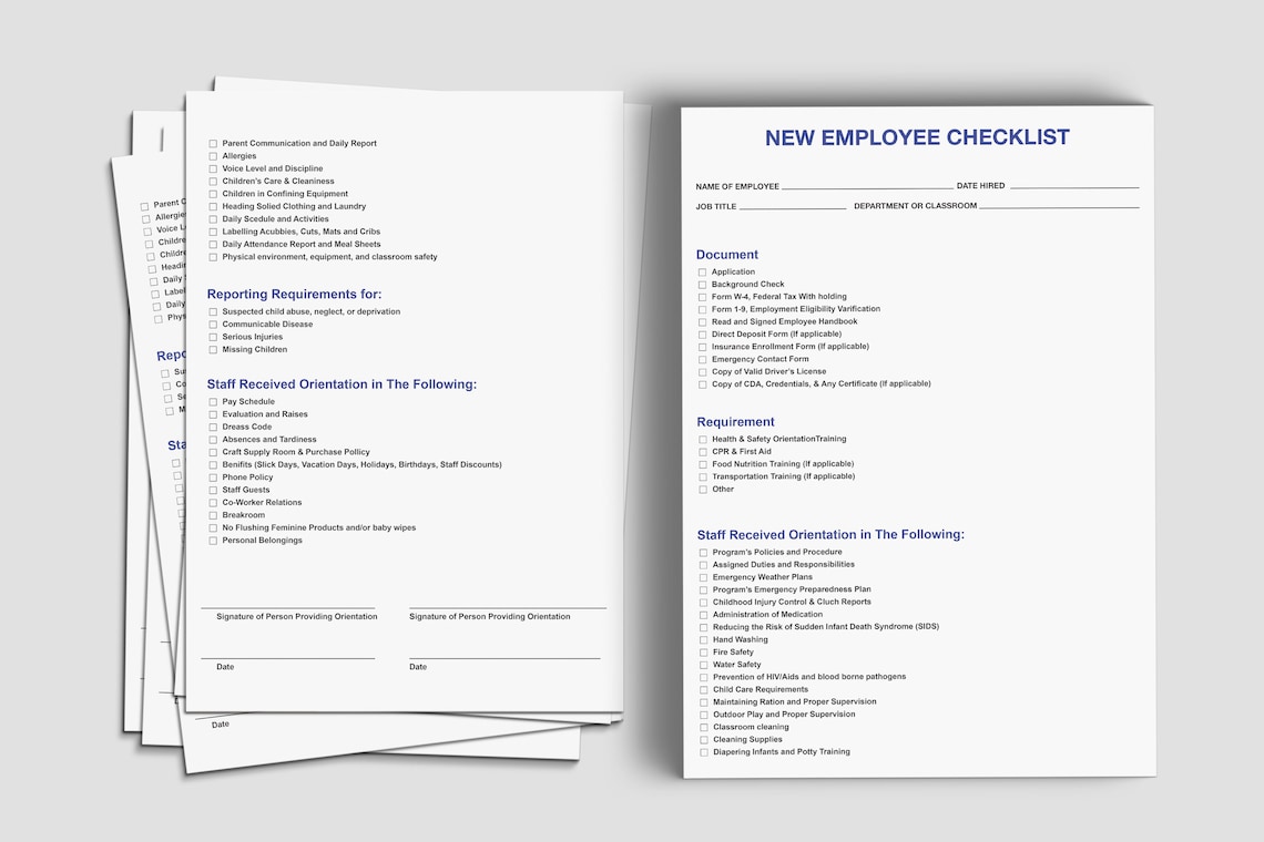 Daycare Employee Orientation,daycare Employee Application - Etsy