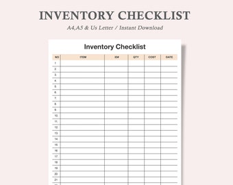 blank inventory list,inventory checklist,inventory lists templates,inventory prep checklist