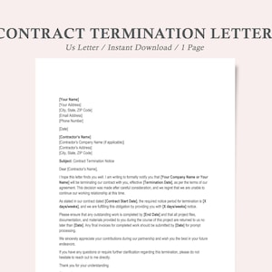 carta de rescisión de contrato, carta de rescisión de empleo, modelo de carta de rescisión de contrato, carta de cancelación de contrato