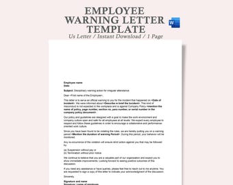 employee warning letter,employee warning letter template,written warning template,warning letter template,warning notice template