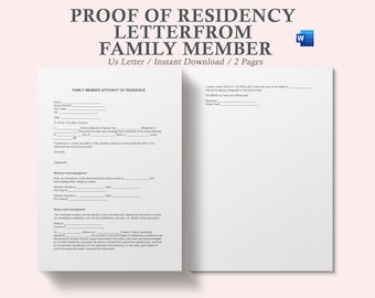 family member proof of residency letter,proof of address letter for family member,proof of residency letter from family member