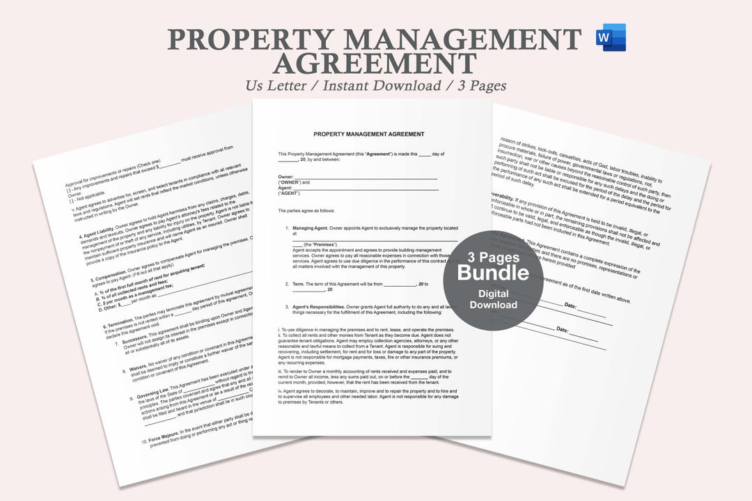 Property Management Agreement,real Estate Management Agreement Template