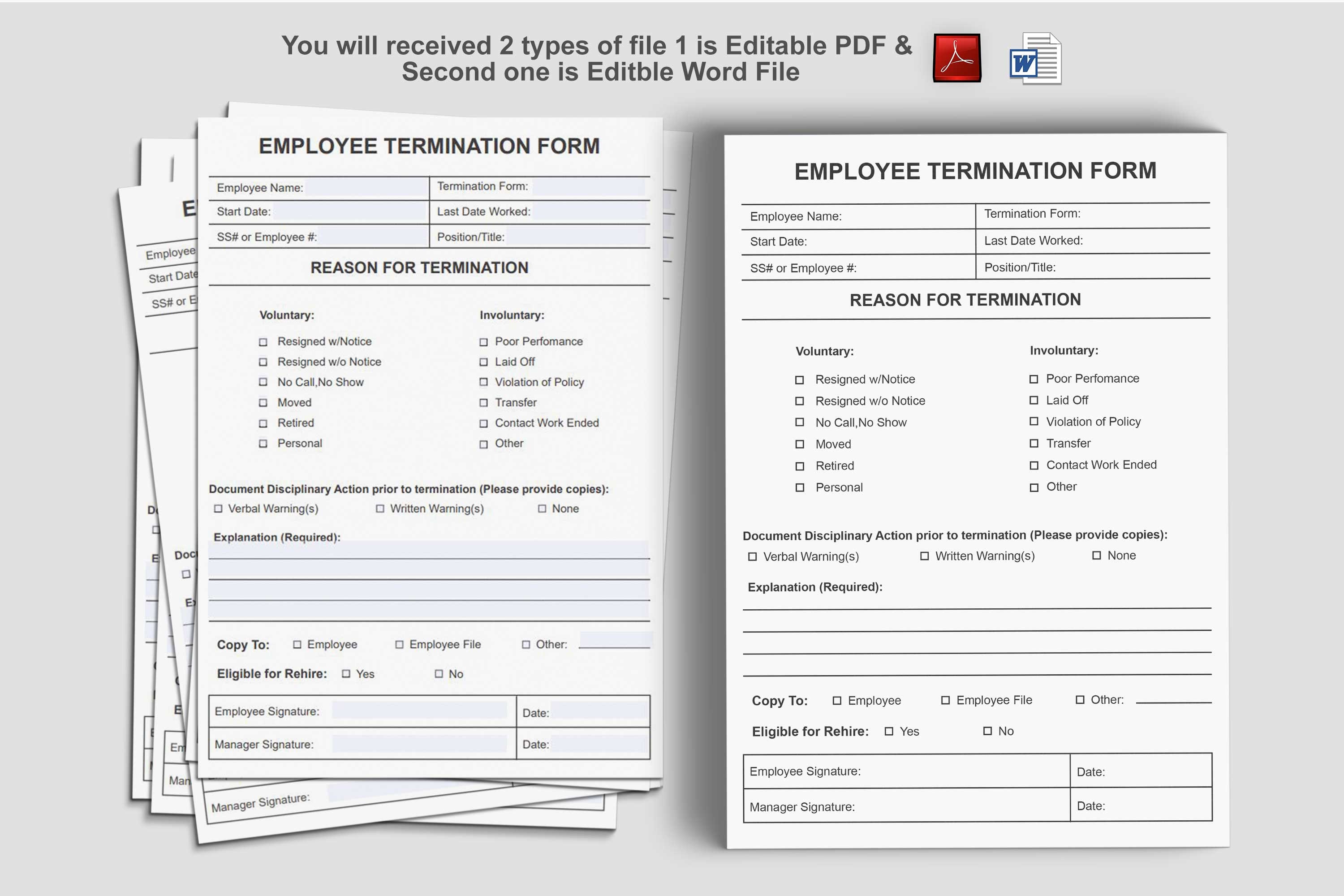 Letter of Job Termination,employee Termination Form,employee ...
