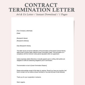 carta de rescisión de contrato, carta de rescisión de empleo, modelo de carta de rescisión de contrato, carta de cancelación de contrato