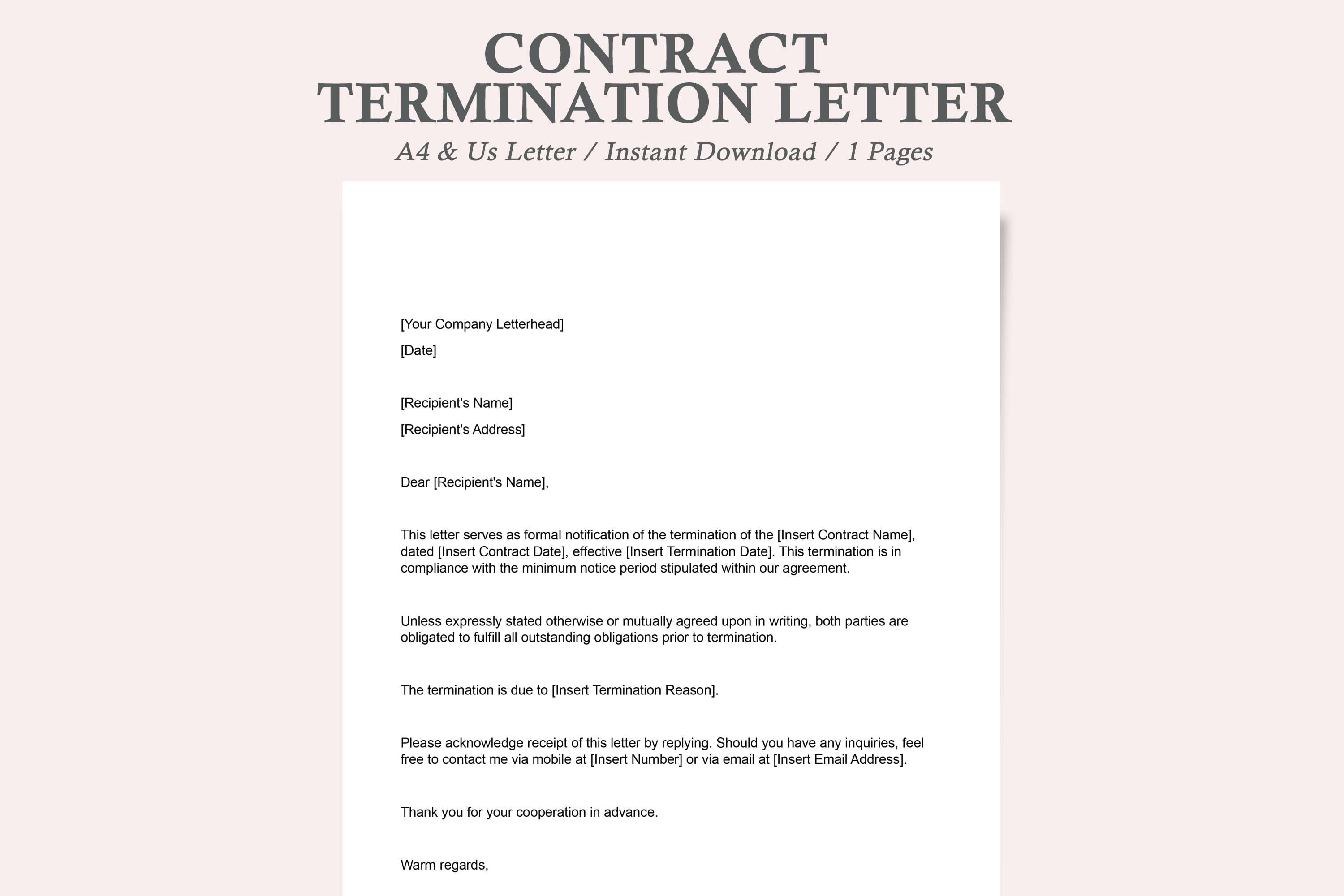 contract termination letter,terminate employment letter,contract
