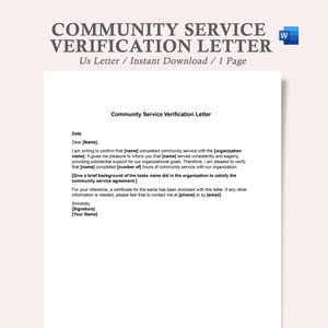 plantilla de carta de servicio comunitario, plantilla de carta de recomendación de servicio comunitario, plantilla de horas de servicio comunitario en Word