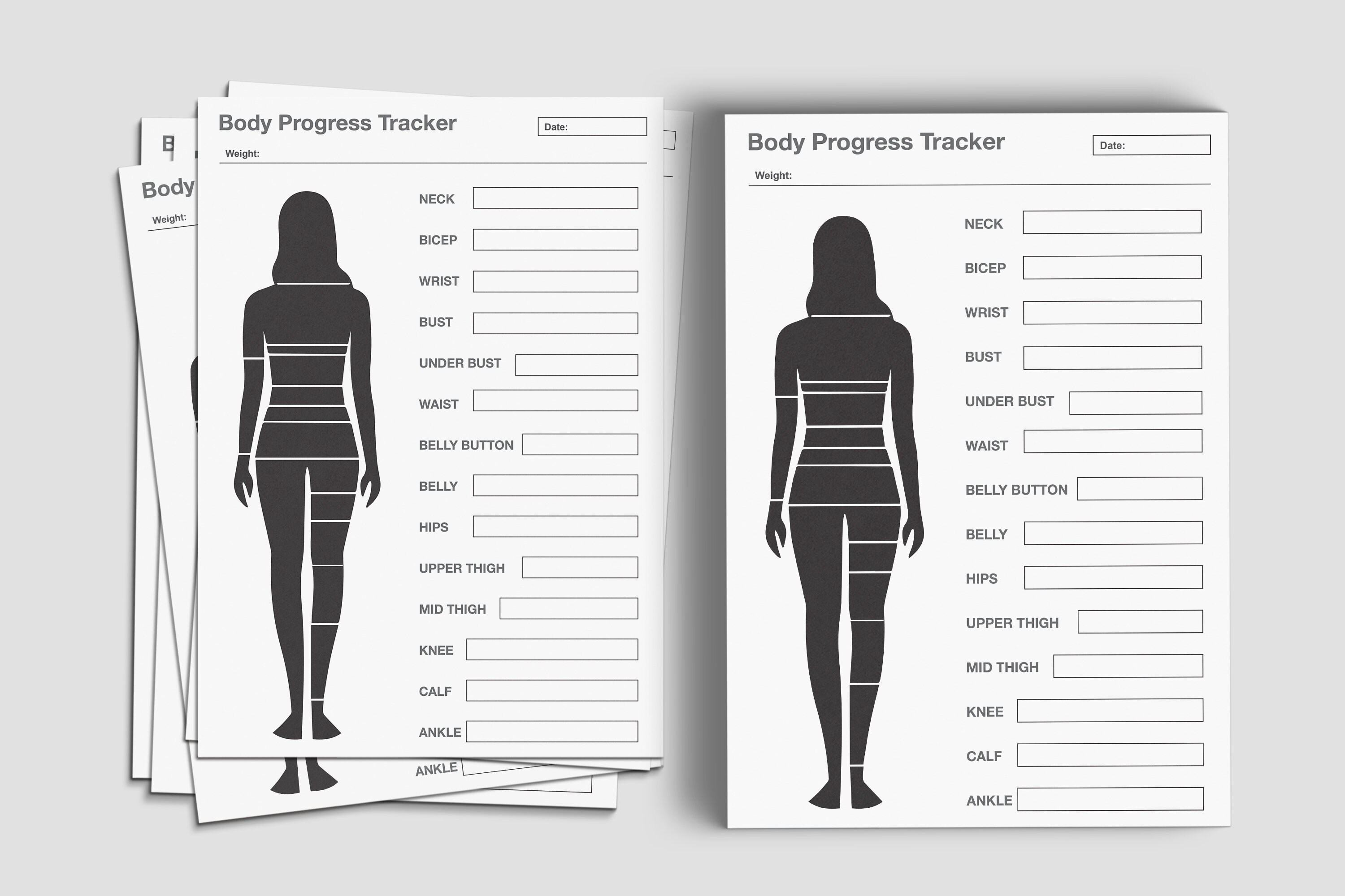 Body Measurement Chart,body Measurement Tracker,body Measurement ...