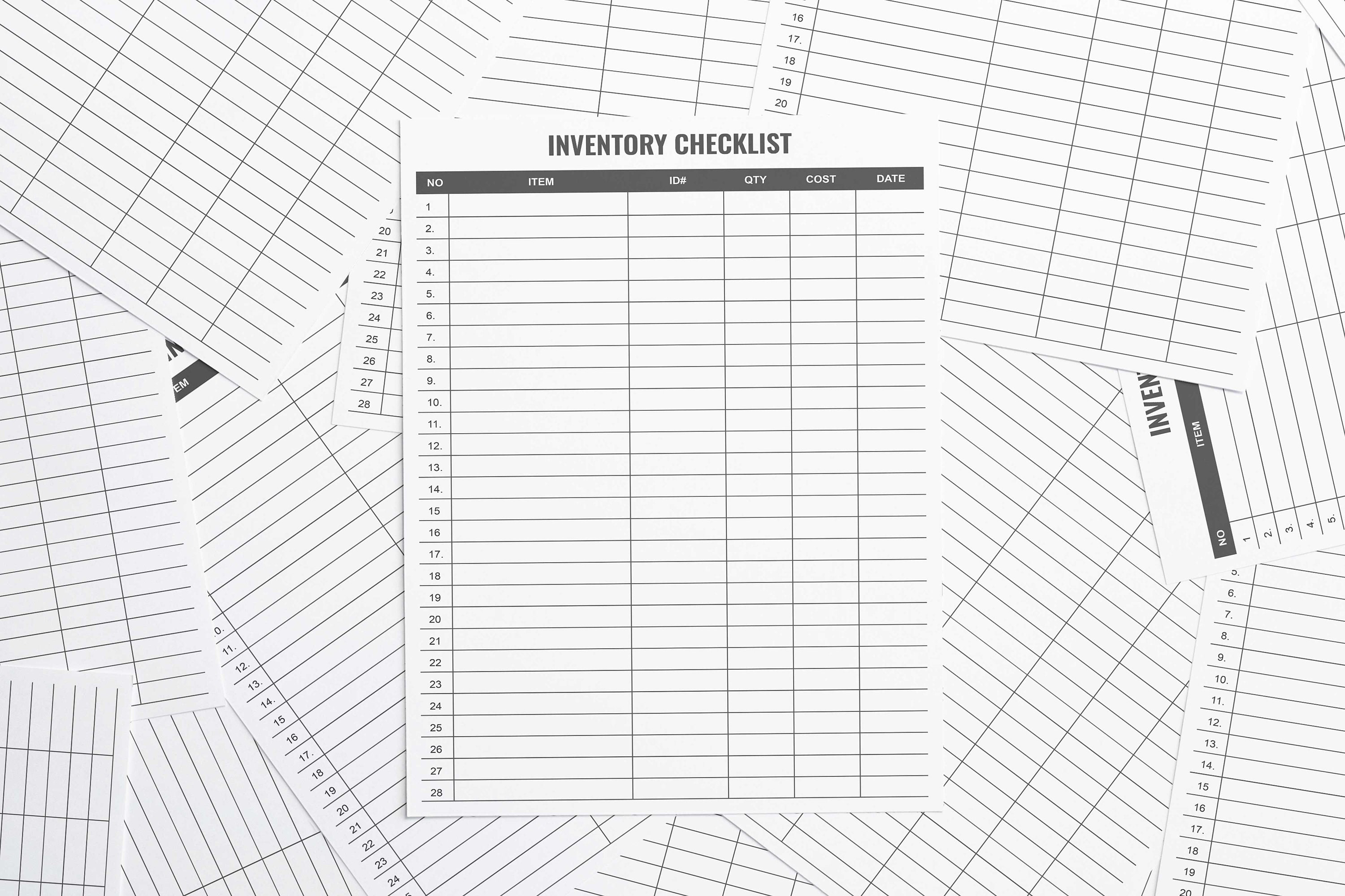 Blank Inventory List,inventory Checklist,inventory Lists Templates ...