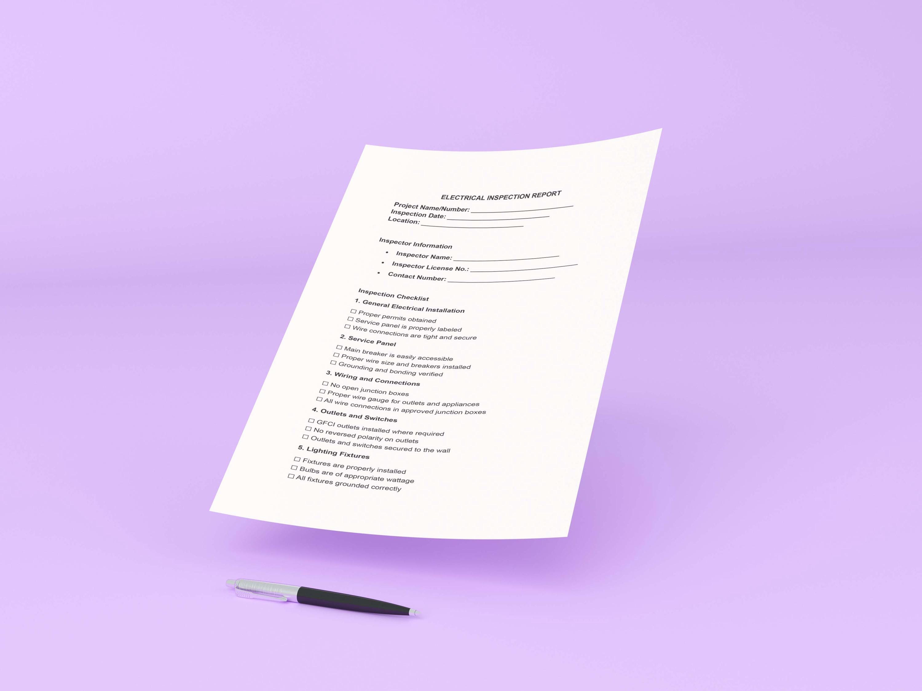 Electrical Inspection Report Electrical Inspection Condition Report