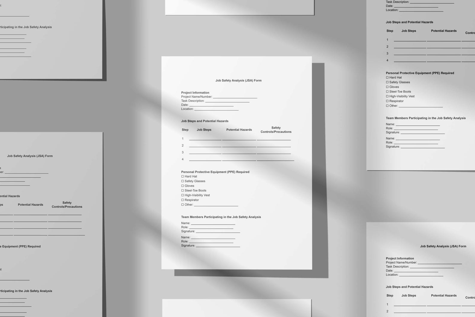 Jsaa Form Example Job Safety Analysis Template,jsa Template Word,printable Jsa Form ...