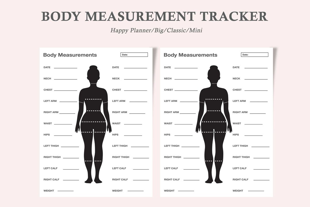 Body Measurement Tracker,body Measurement Tracker Printable,body ...