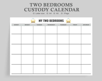 Printable Custody Calendarcoparenting Calendercustody for - Etsy