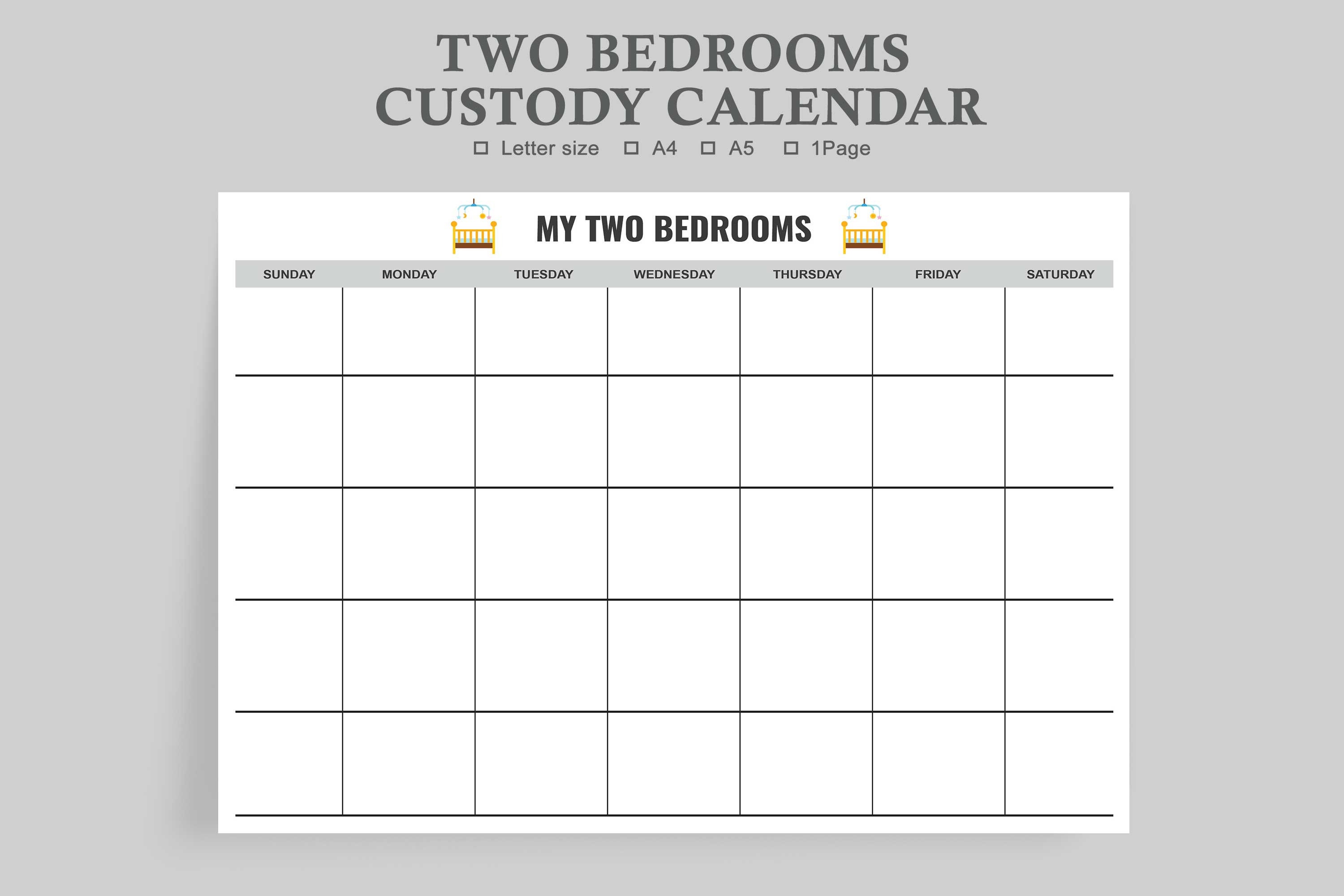Printable Custody Calendar,coparenting Calender,custody for Agenda
