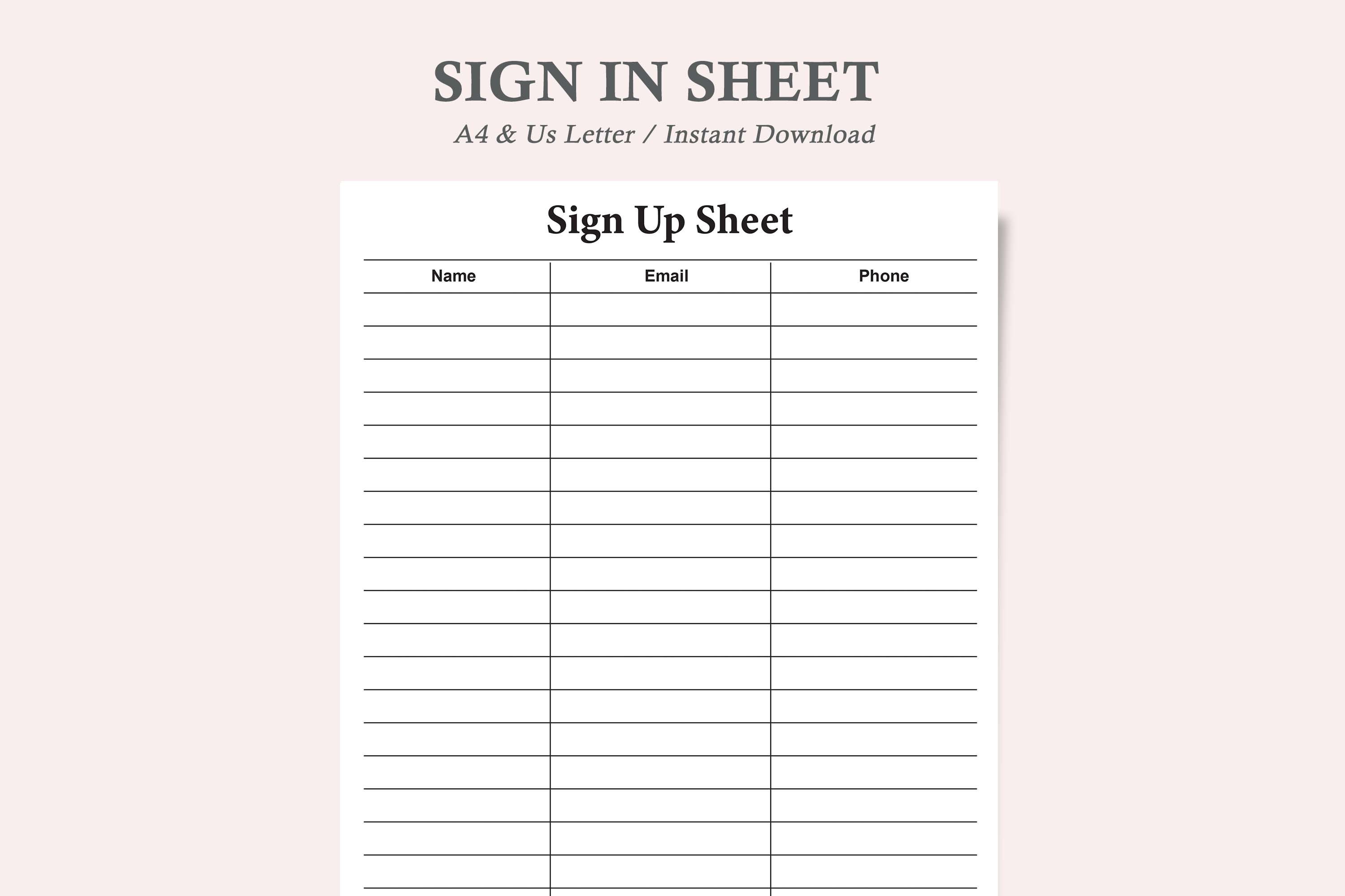 Sign in Sheet Template,sign up Sheet Template,sign up Sheet Template ...