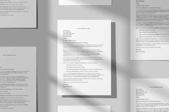 居住証明書、居住証明書、住所証明書、住所証明書テンプレート、居住