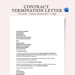 carta de rescisión de contrato, carta de rescisión de empleo, modelo de carta de rescisión de contrato, carta de cancelación de contrato