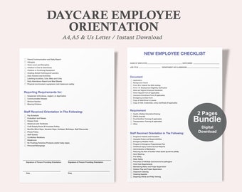 daycare employee orientation,daycare employee application