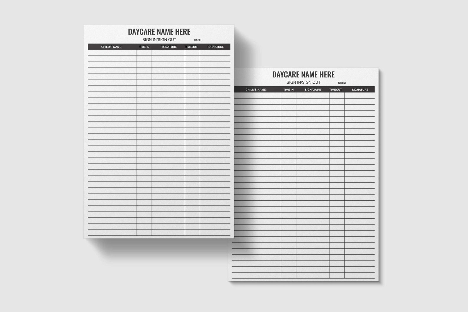 Daycare Sign in and Out Sheet,daycare Sign in and Out Sheet Pdf,sign in ...