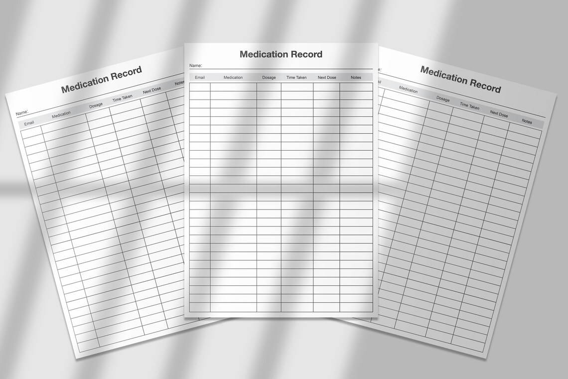 Medication RecordMedication LogMedication Etsy