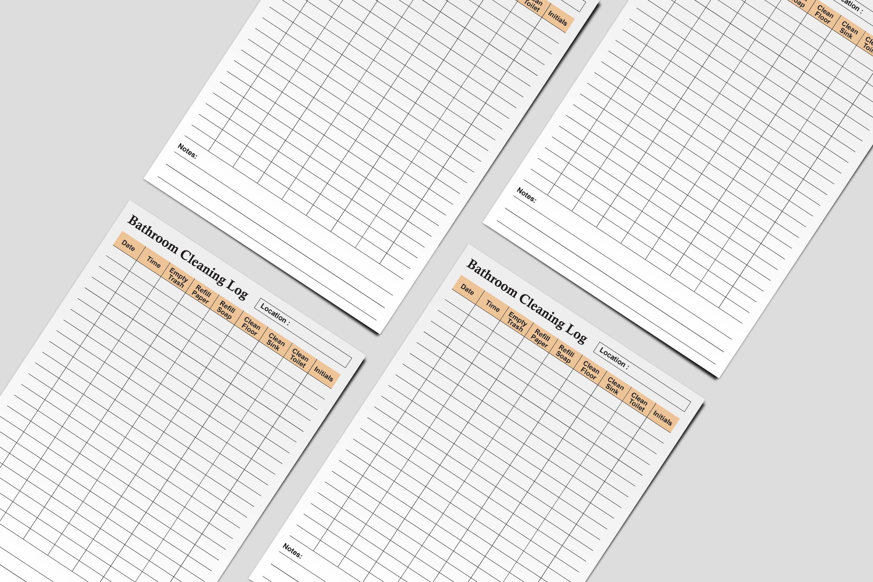 Restroom Cleaning Log,cleaning Restroom Checklist,restroom Checklist ...