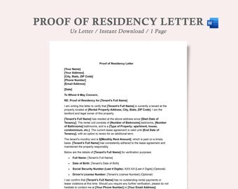 proof of residency letter,letter of residency,proof of address letter,proof of address template,proof of residency letter template