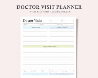 doctor visits tracker,doctor visits log,doctor appointment tracker,doctor appointment log