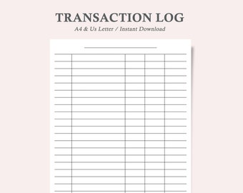 TRANSACTION LOG Script Header Stickers, Transaction Log Planner ...
