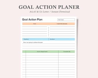 goal action planner,action plan template,goal planner,goal organizer,goal planner journal