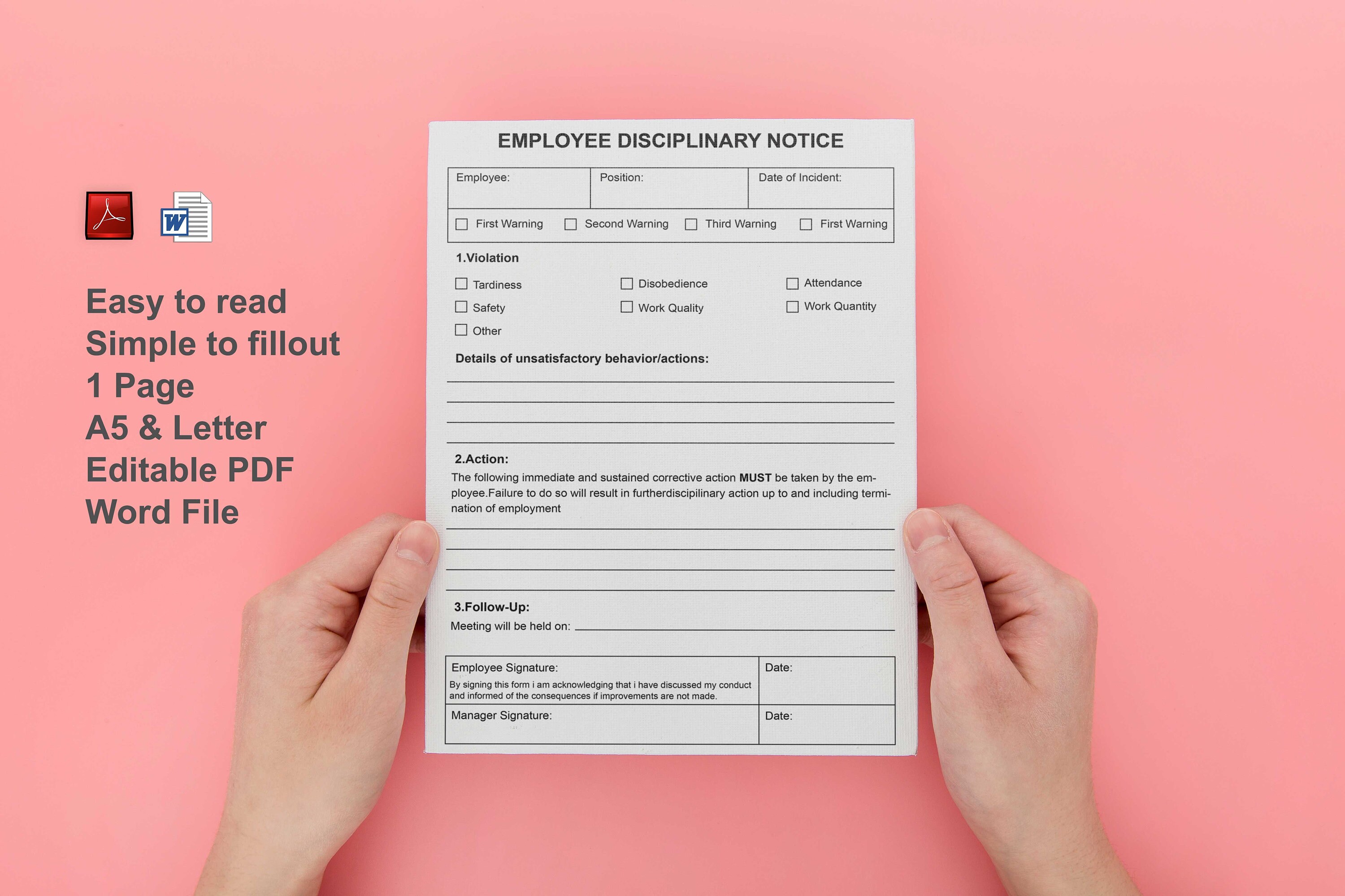 Employee Disciplinary Notice employee Write Up employee Warning Notice Employee Disciplinary Notice employee Write Up employee Warning Notice