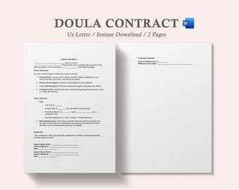 doula contract,doula client contract,doula services contract,birth doula contracts,editable doula contract