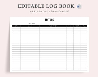 editable log book