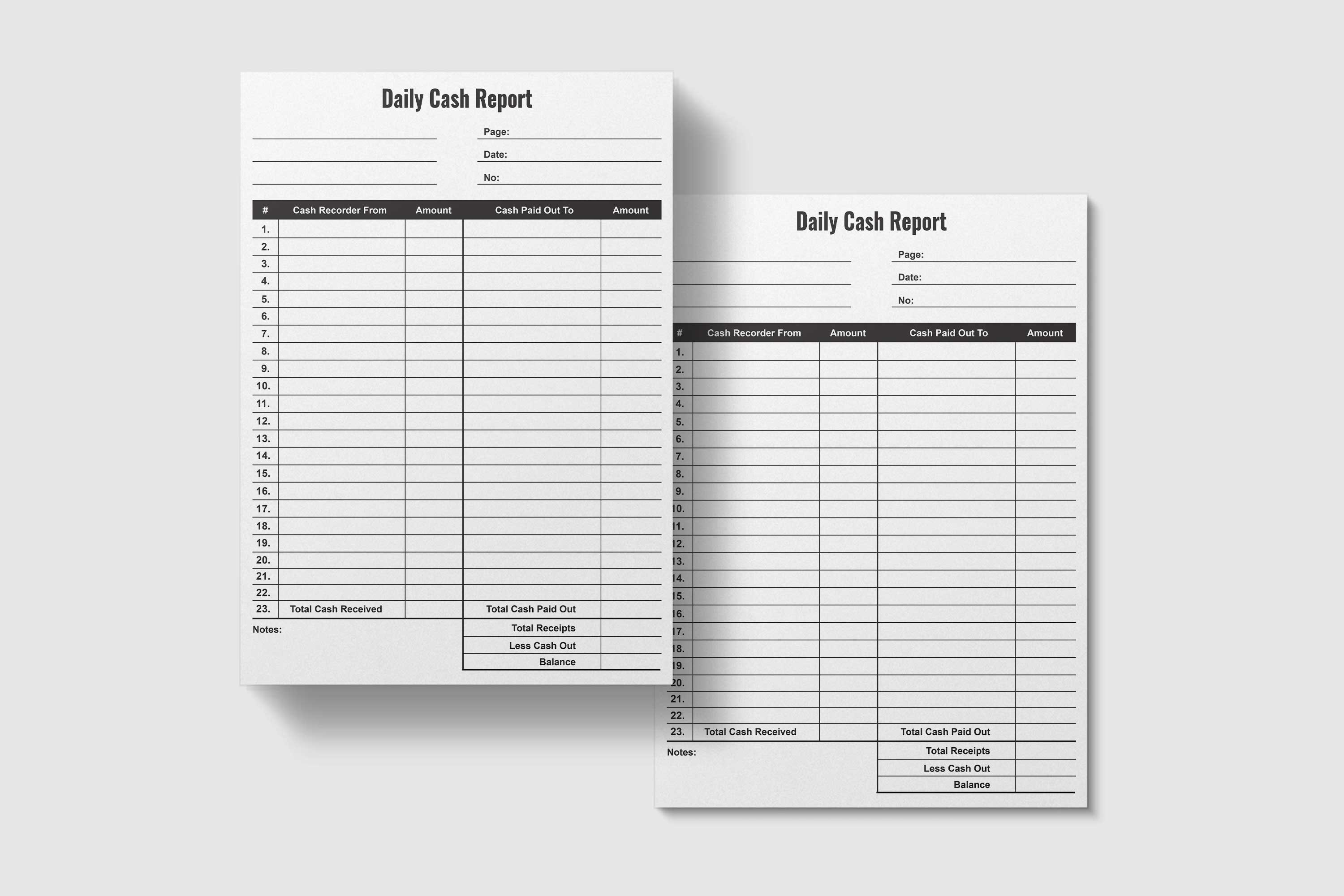 Cash Log Sheet,daily Cash Report,cash Tracker,cash Book,daily
