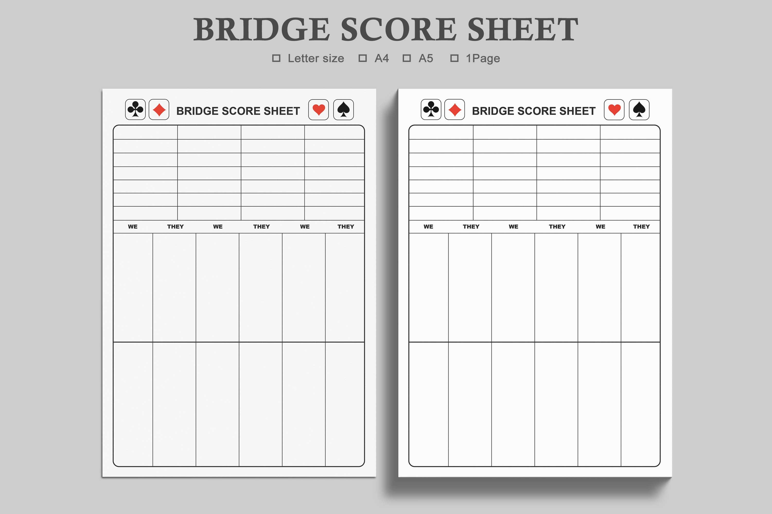 Twin Pack Scoring Cards Bridge Score Pads 