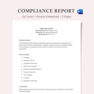 Informe de cumplimiento, plantilla de informe de cumplimiento, PDF de informe de cumplimiento, documento de cumplimiento, plantilla de cumplimiento