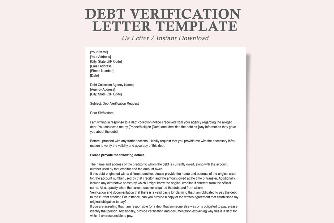 Debt Verification Letter Template,debt Verification Letter,letter of Verification of Debt,debt Collection Verification Letter - Etsy debt-verification-letter-template-debt-verification-letter-letter-of-verification-of-debt-debt-collection-verification-letter-etsy