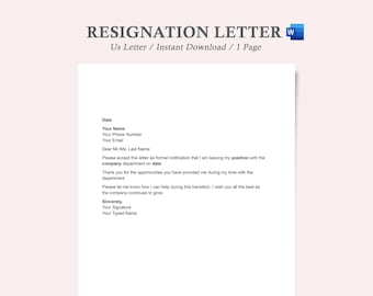 resignation letter template,resignation letter,letter of resignation template word,resignation template