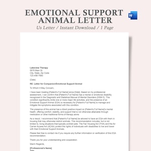 carta de apoio emocional animal, carta esa, modelo de carta esa, papelada de apoio animal
