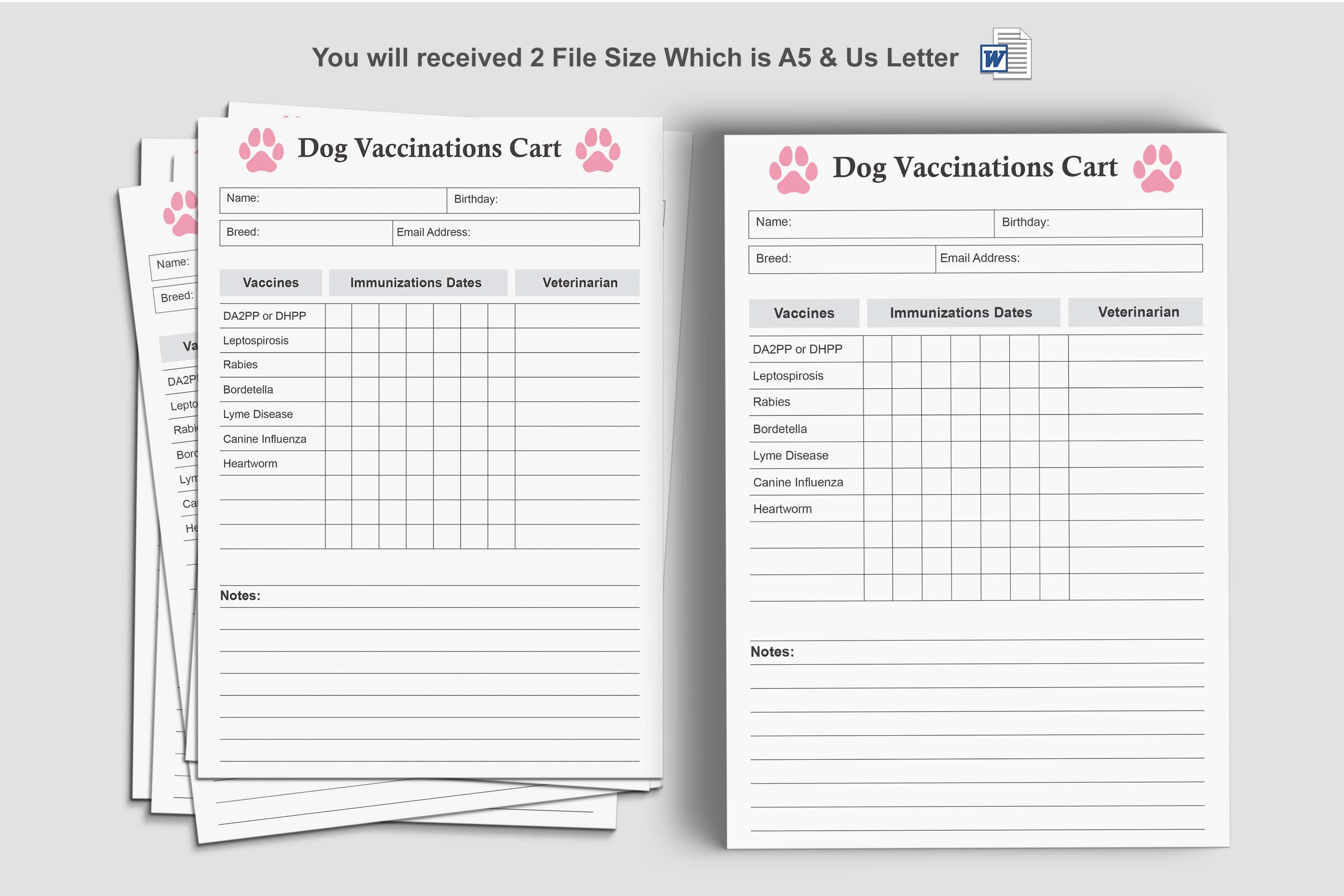 Dog Vaccination Record puppy Vaccination Record printable Dog